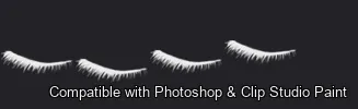 Flutter Lashes brush 8 of 46 — Photoshop & Clip Studio Paint .abr preview