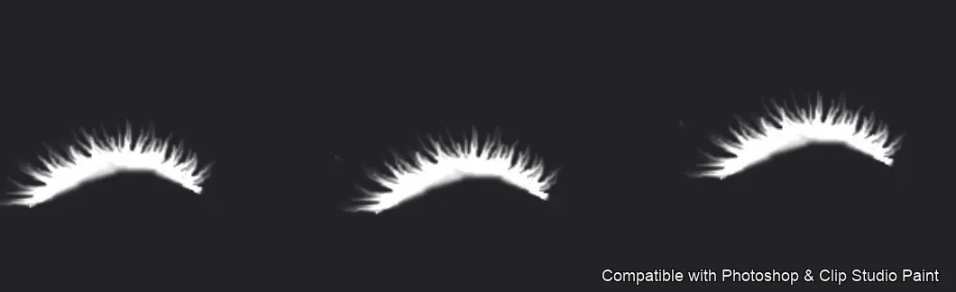 Flutter Lashes brush 10 of 46 — Photoshop & Clip Studio Paint .abr preview