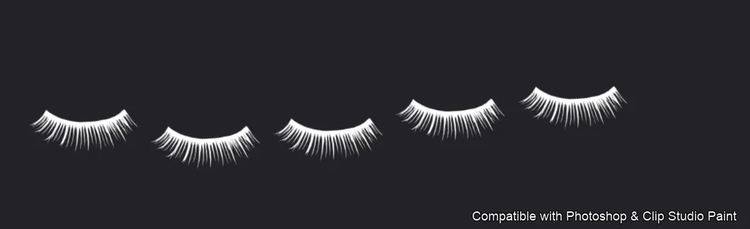 Flutter Lashes brush 12 of 46 — Photoshop & Clip Studio Paint .abr preview