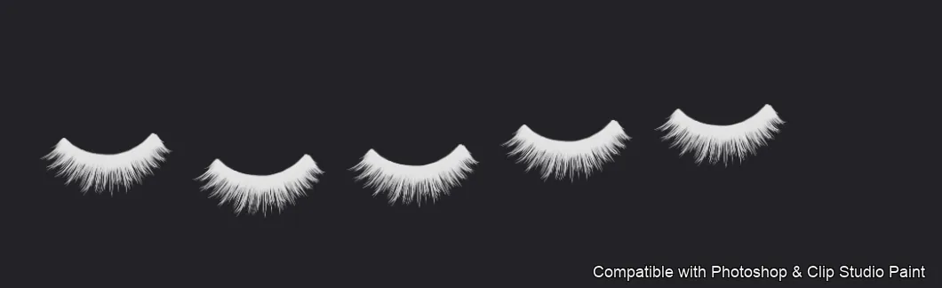 Flutter Lashes brush 13 of 46 — Photoshop & Clip Studio Paint .abr preview