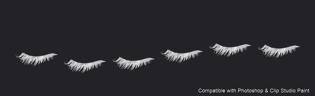 Flutter Lashes brush 14 of 46 — Photoshop & Clip Studio Paint .abr preview