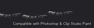 Flutter Lashes brush 16 of 46 — Photoshop & Clip Studio Paint .abr preview