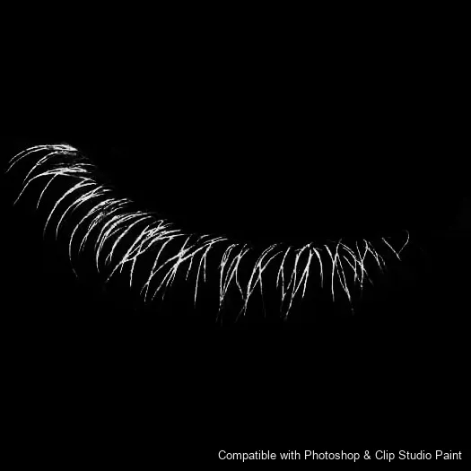 Flutter Lashes brush 17 of 46 — Photoshop & Clip Studio Paint .abr preview