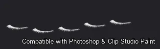 Flutter Lashes brush 18 of 46 — Photoshop & Clip Studio Paint .abr preview