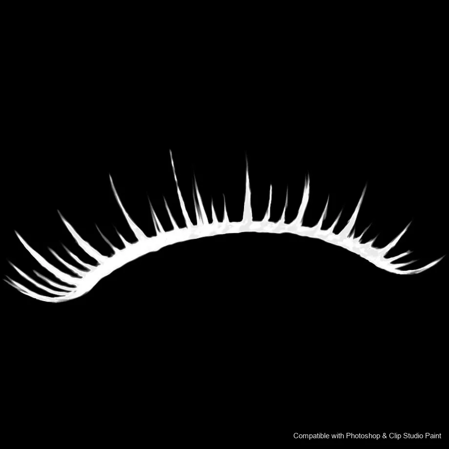 Flutter Lashes brush 19 of 46 — Photoshop & Clip Studio Paint .abr preview