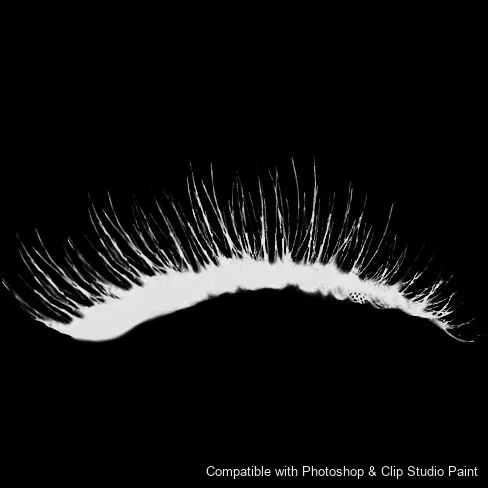 Flutter Lashes brush 21 of 46 — Photoshop & Clip Studio Paint .abr preview