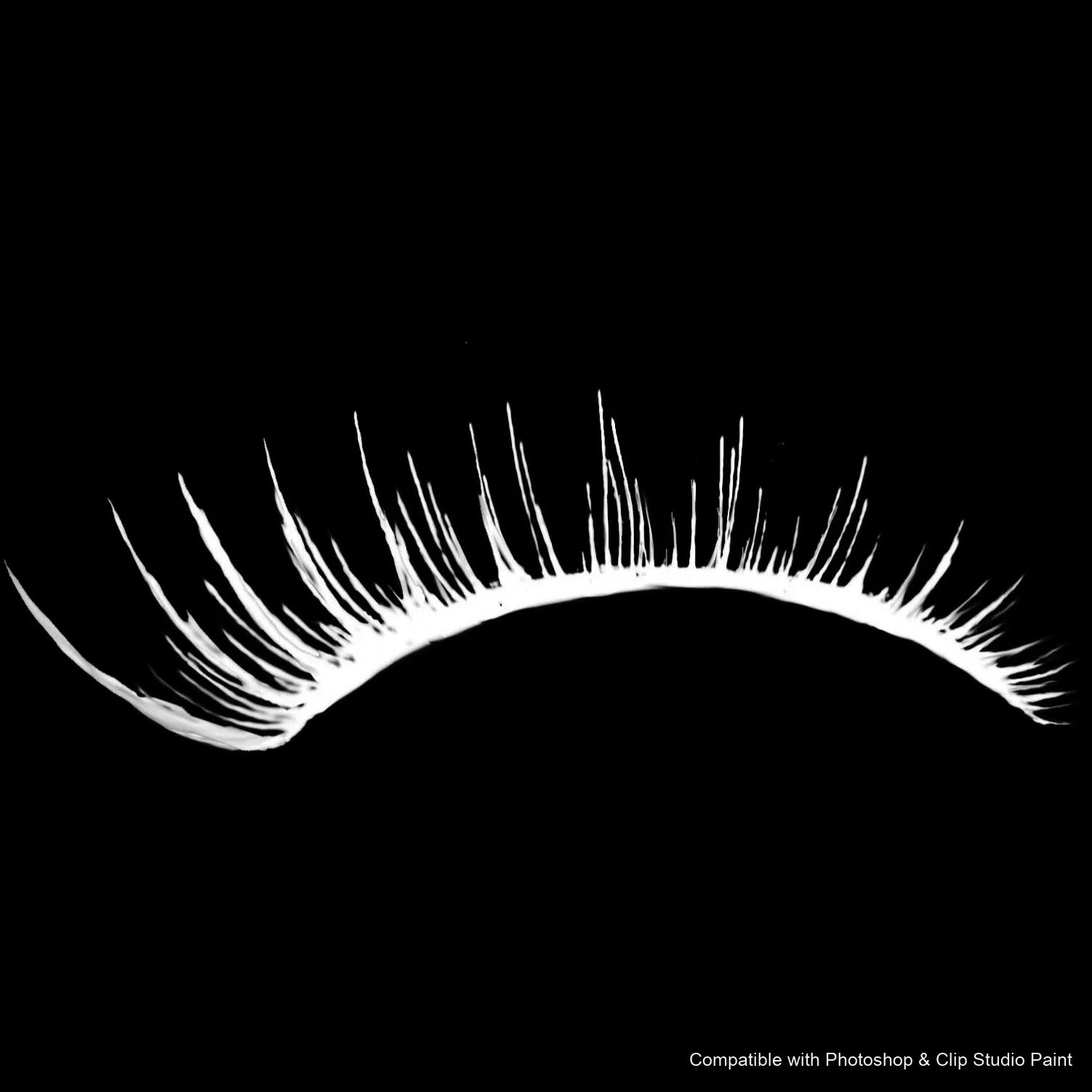 Flutter Lashes brush 23 of 46 — Photoshop & Clip Studio Paint .abr preview