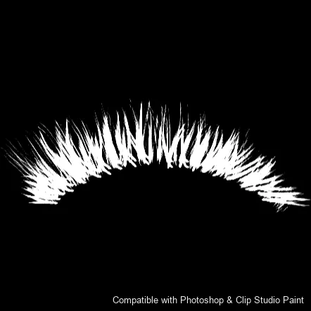Flutter Lashes brush 25 of 46 — Photoshop & Clip Studio Paint .abr preview