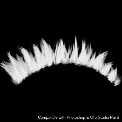 Flutter Lashes brush 26 of 46 — Photoshop & Clip Studio Paint .abr preview