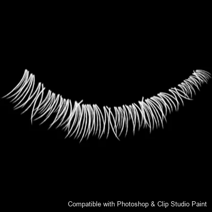 Flutter Lashes brush 30 of 46 — Photoshop & Clip Studio Paint .abr preview