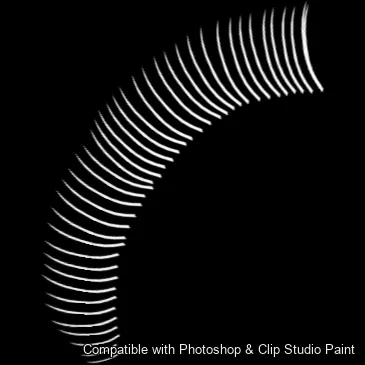 Flutter Lashes brush 31 of 46 — Photoshop & Clip Studio Paint .abr preview