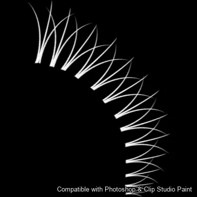 Flutter Lashes brush 33 of 46 — Photoshop & Clip Studio Paint .abr preview