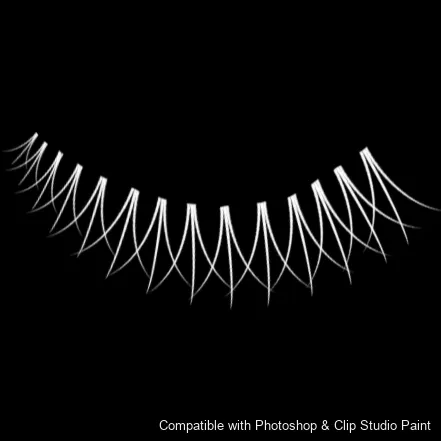 Flutter Lashes brush 34 of 46 — Photoshop & Clip Studio Paint .abr preview
