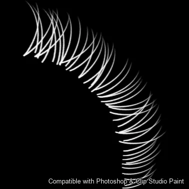 Flutter Lashes brush 35 of 46 — Photoshop & Clip Studio Paint .abr preview