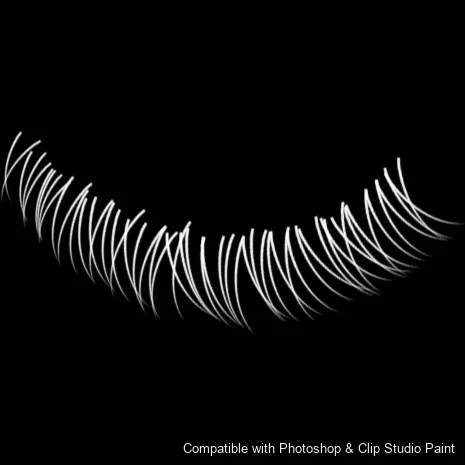 Flutter Lashes brush 36 of 46 — Photoshop & Clip Studio Paint .abr preview