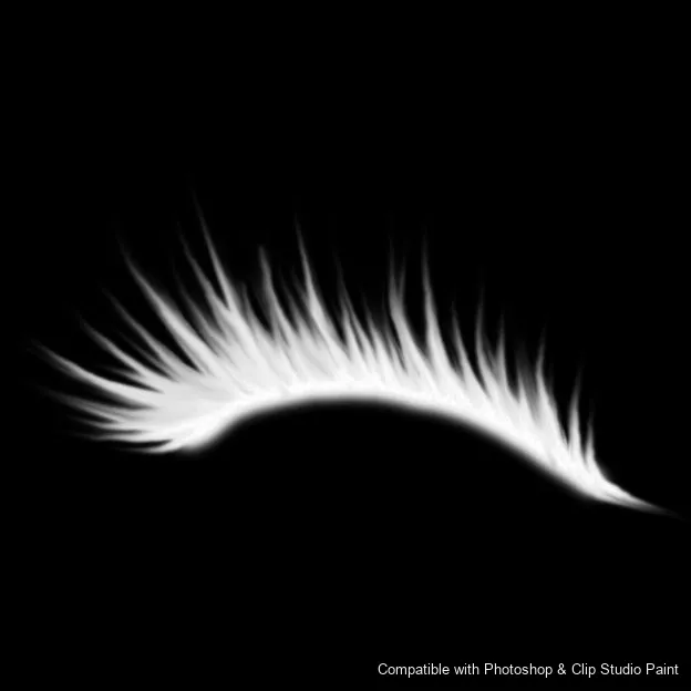 Flutter Lashes brush 38 of 46 — Photoshop & Clip Studio Paint .abr preview