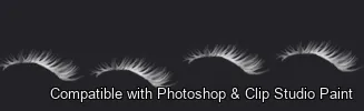 Flutter Lashes brush 41 of 46 — Photoshop & Clip Studio Paint .abr preview