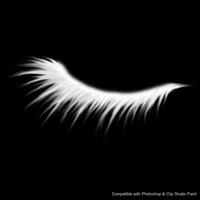 Flutter Lashes brush 42 of 46 — Photoshop & Clip Studio Paint .abr preview