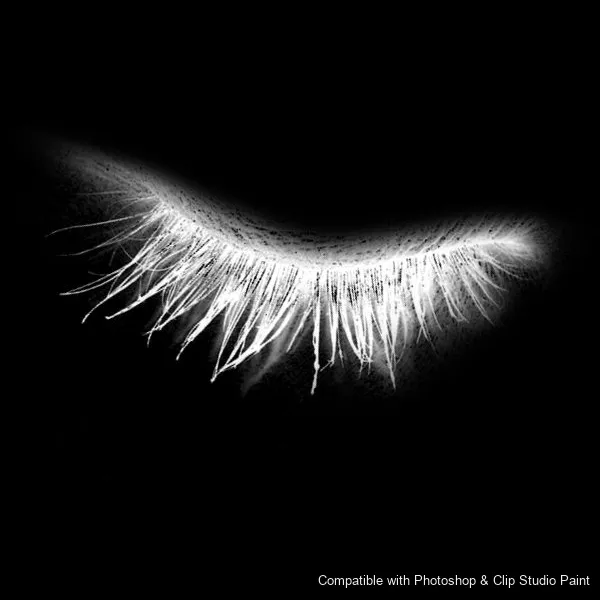 Flutter Lashes brush 43 of 46 — Photoshop & Clip Studio Paint .abr preview