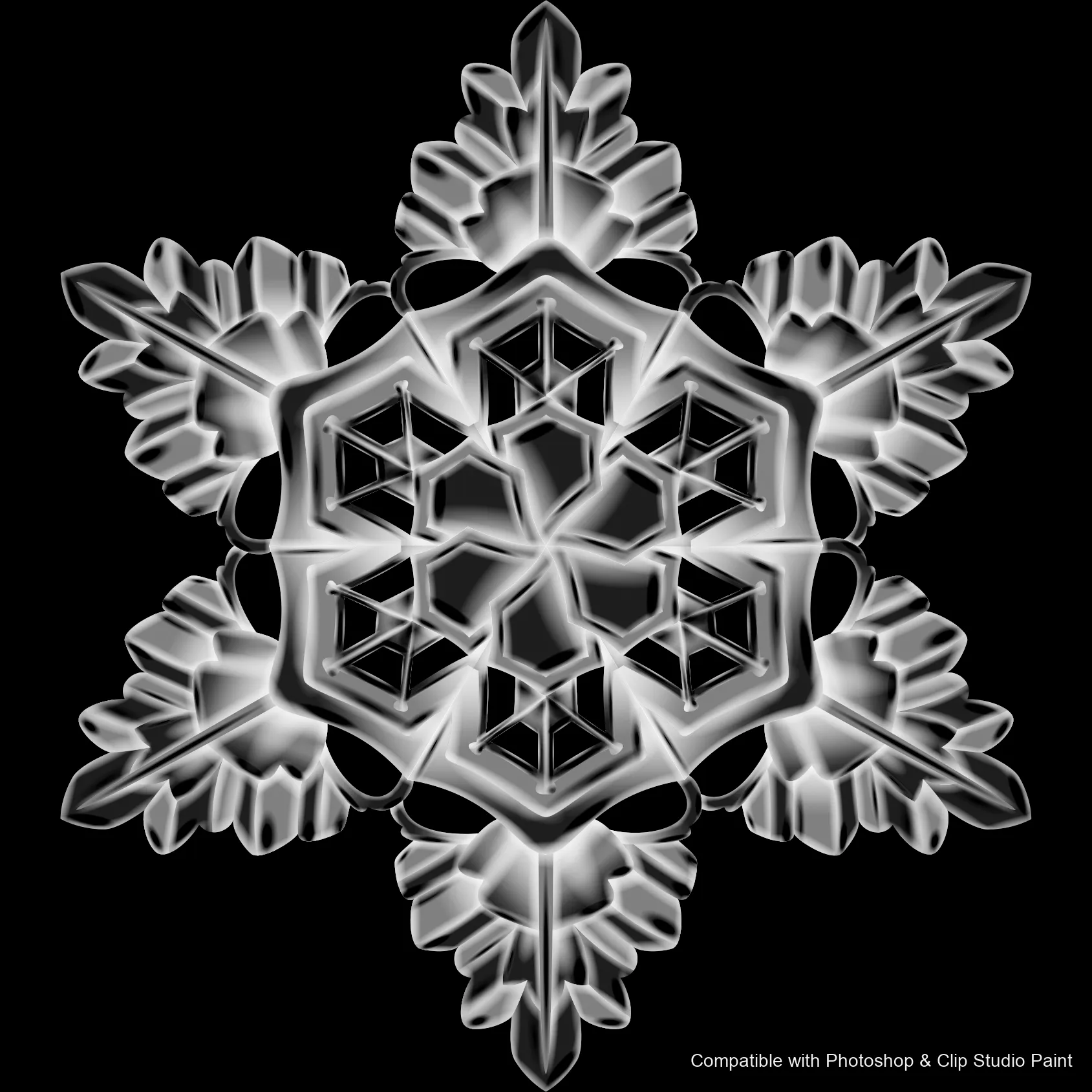 Frost Crystals brush 30 of 43 — Photoshop & Clip Studio Paint .abr preview