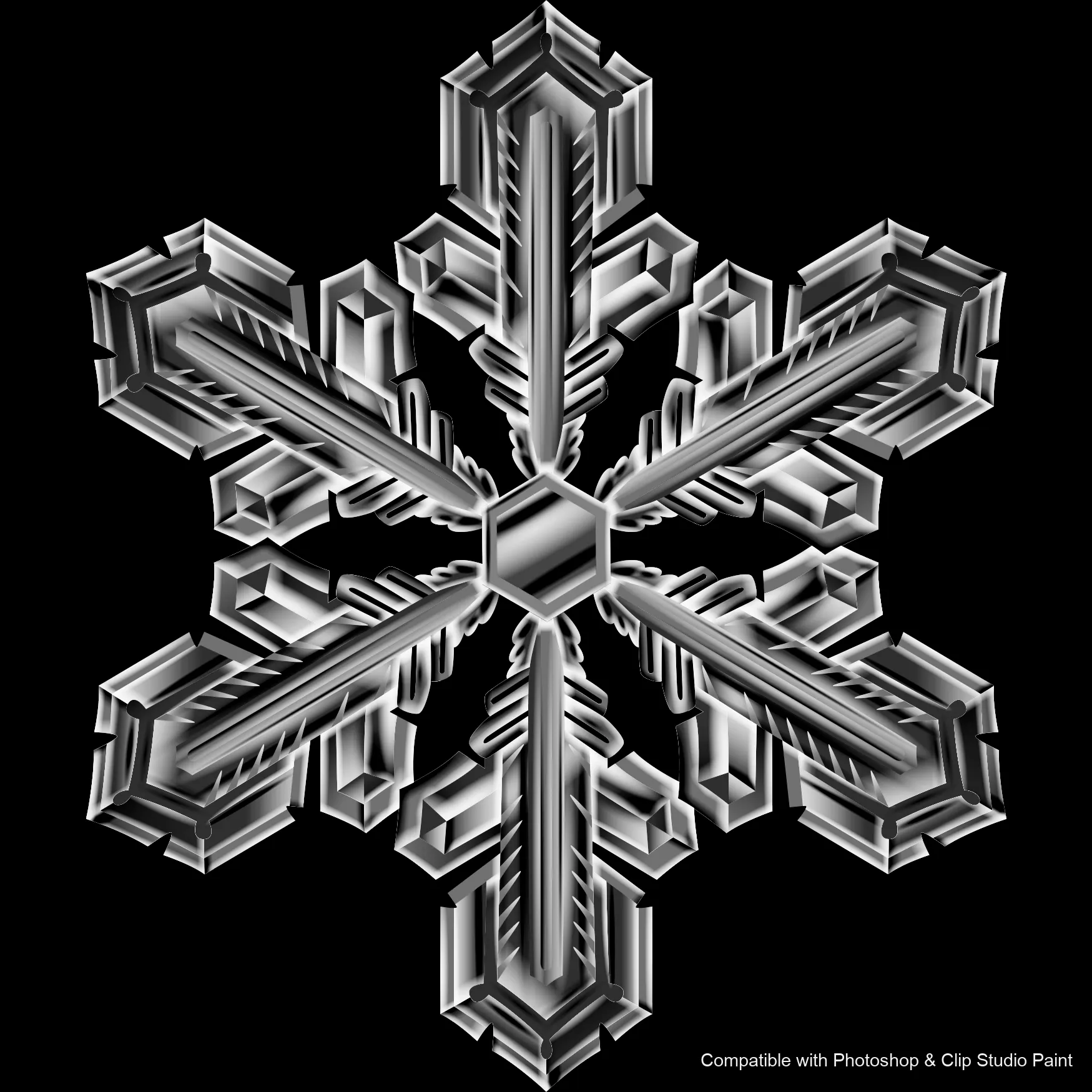 Frost Crystals brush 31 of 43 — Photoshop & Clip Studio Paint .abr preview