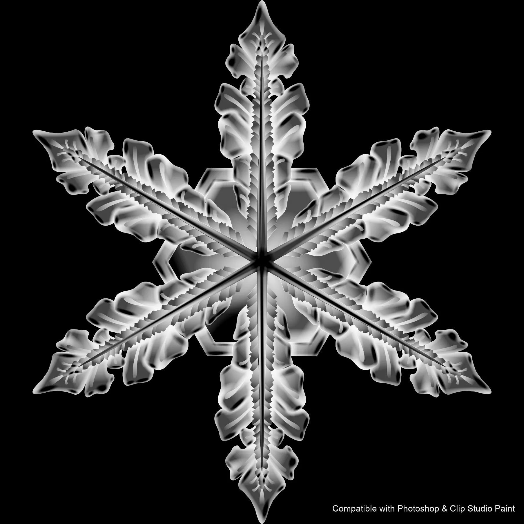 Frost Crystals brush 32 of 43 — Photoshop & Clip Studio Paint .abr preview
