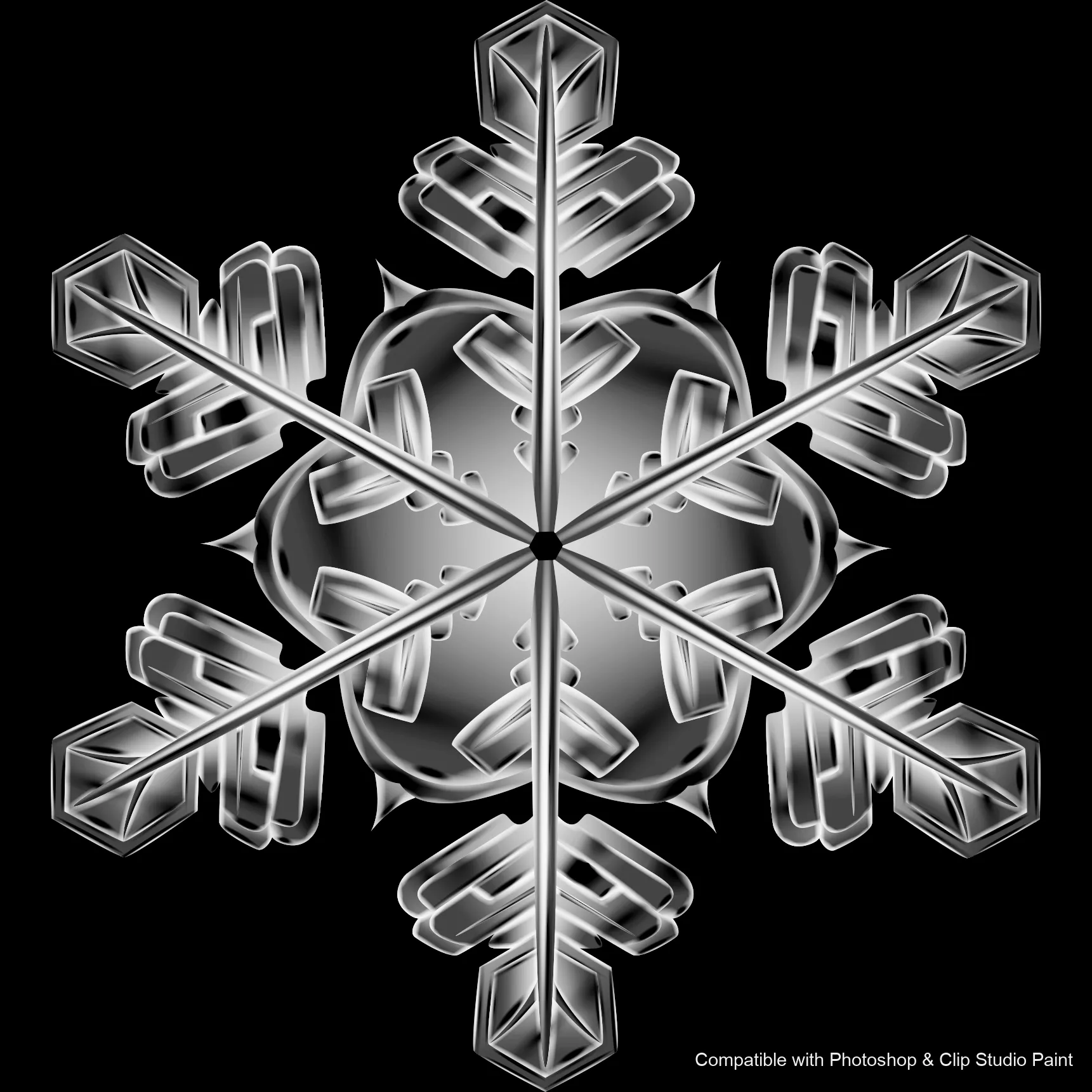 Frost Crystals brush 33 of 43 — Photoshop & Clip Studio Paint .abr preview