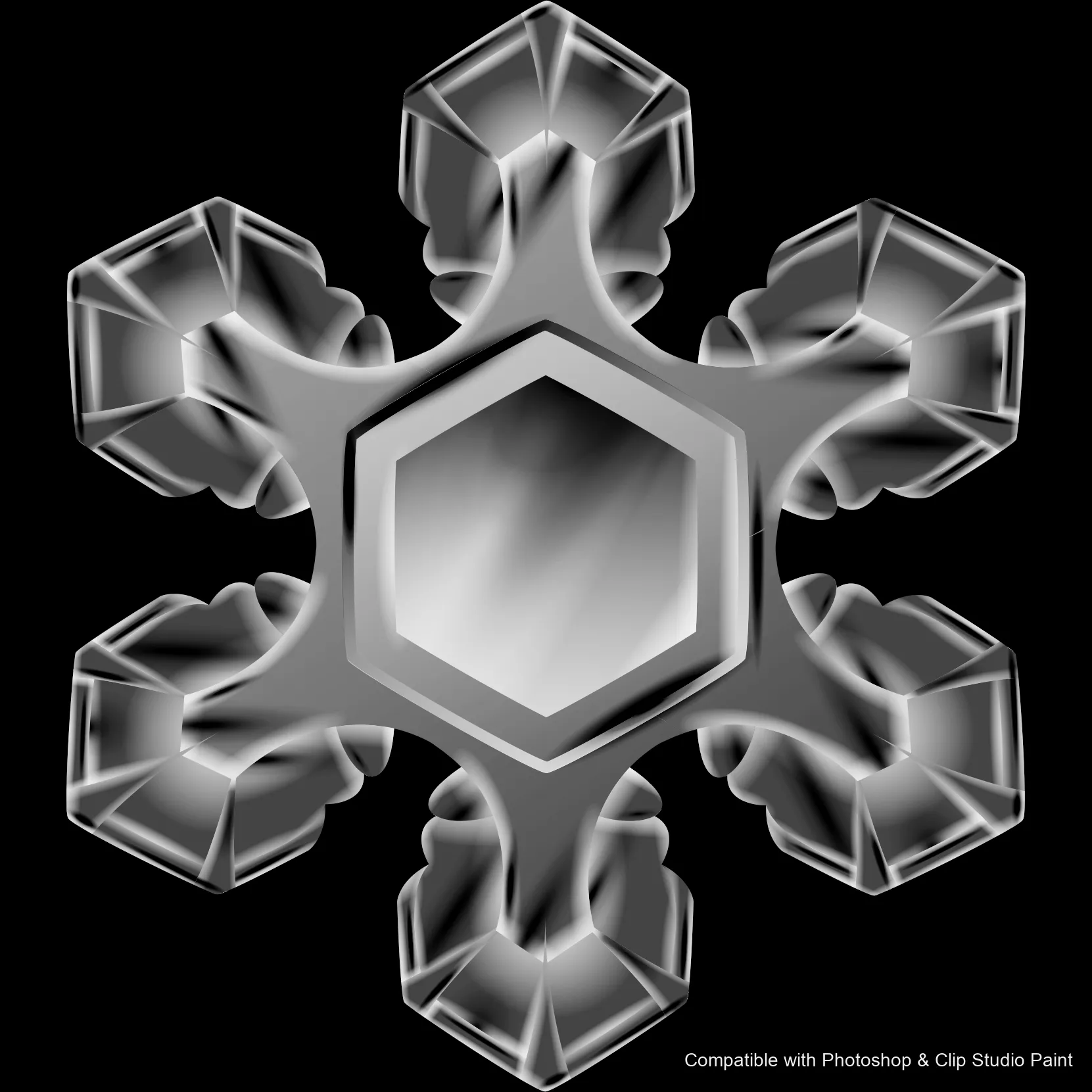 Frost Crystals brush 34 of 43 — Photoshop & Clip Studio Paint .abr preview