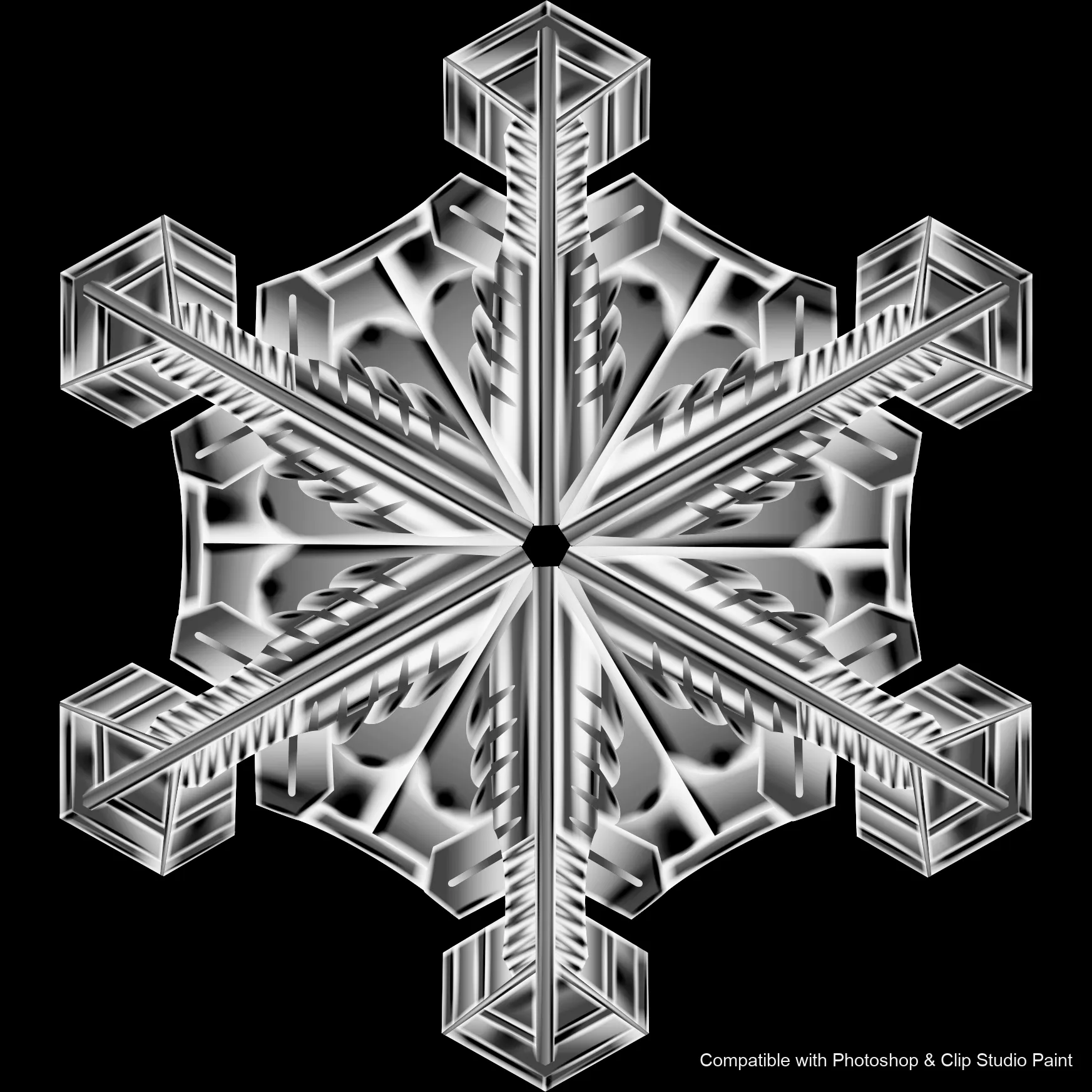 Frost Crystals brush 35 of 43 — Photoshop & Clip Studio Paint .abr preview