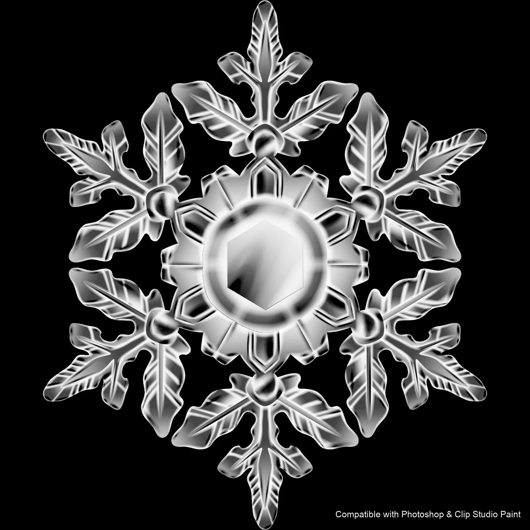 Frost Crystals brush 36 of 43 — Photoshop & Clip Studio Paint .abr preview