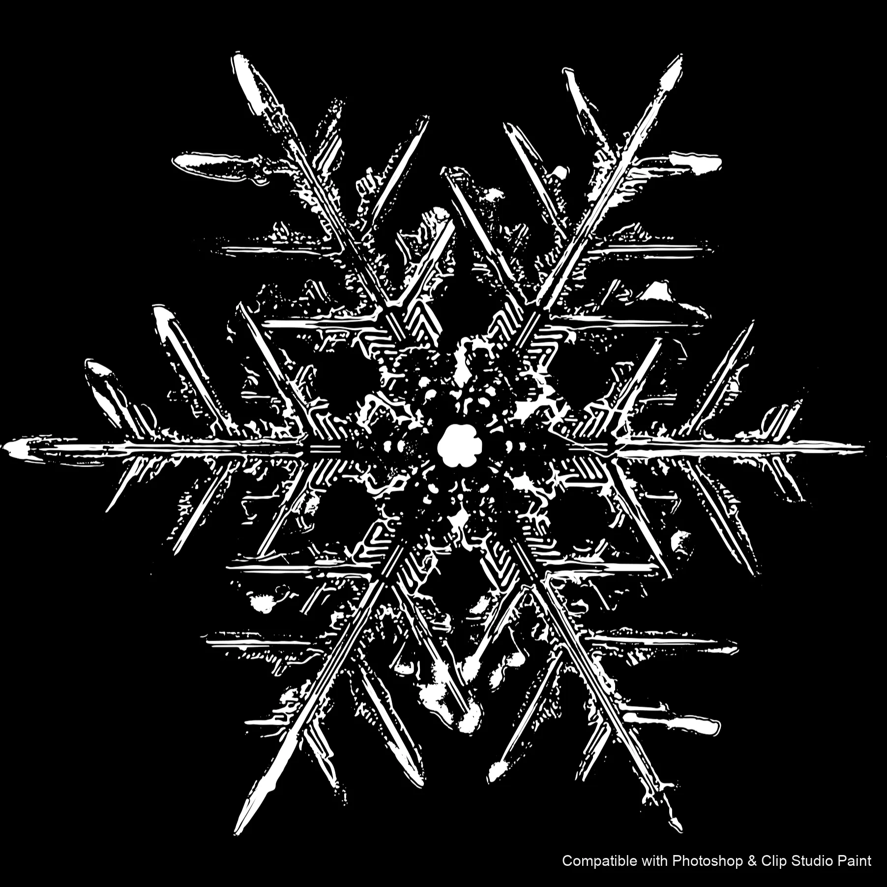 Frost Crystals brush 41 of 43 — Photoshop & Clip Studio Paint .abr preview