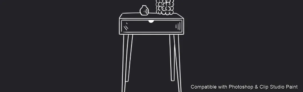 Furnish Studio brush 14 of 67 — Photoshop & Clip Studio Paint .abr preview