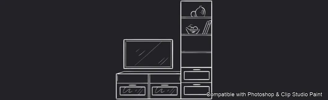 Furnish Studio brush 17 of 67 — Photoshop & Clip Studio Paint .abr preview