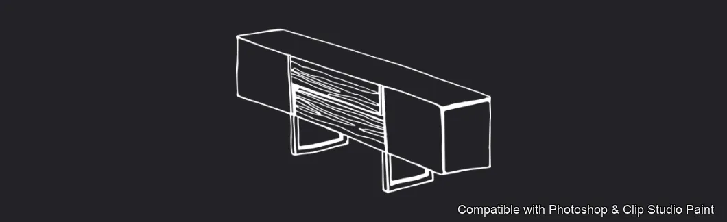 Furnish Studio brush 46 of 67 — Photoshop & Clip Studio Paint .abr preview