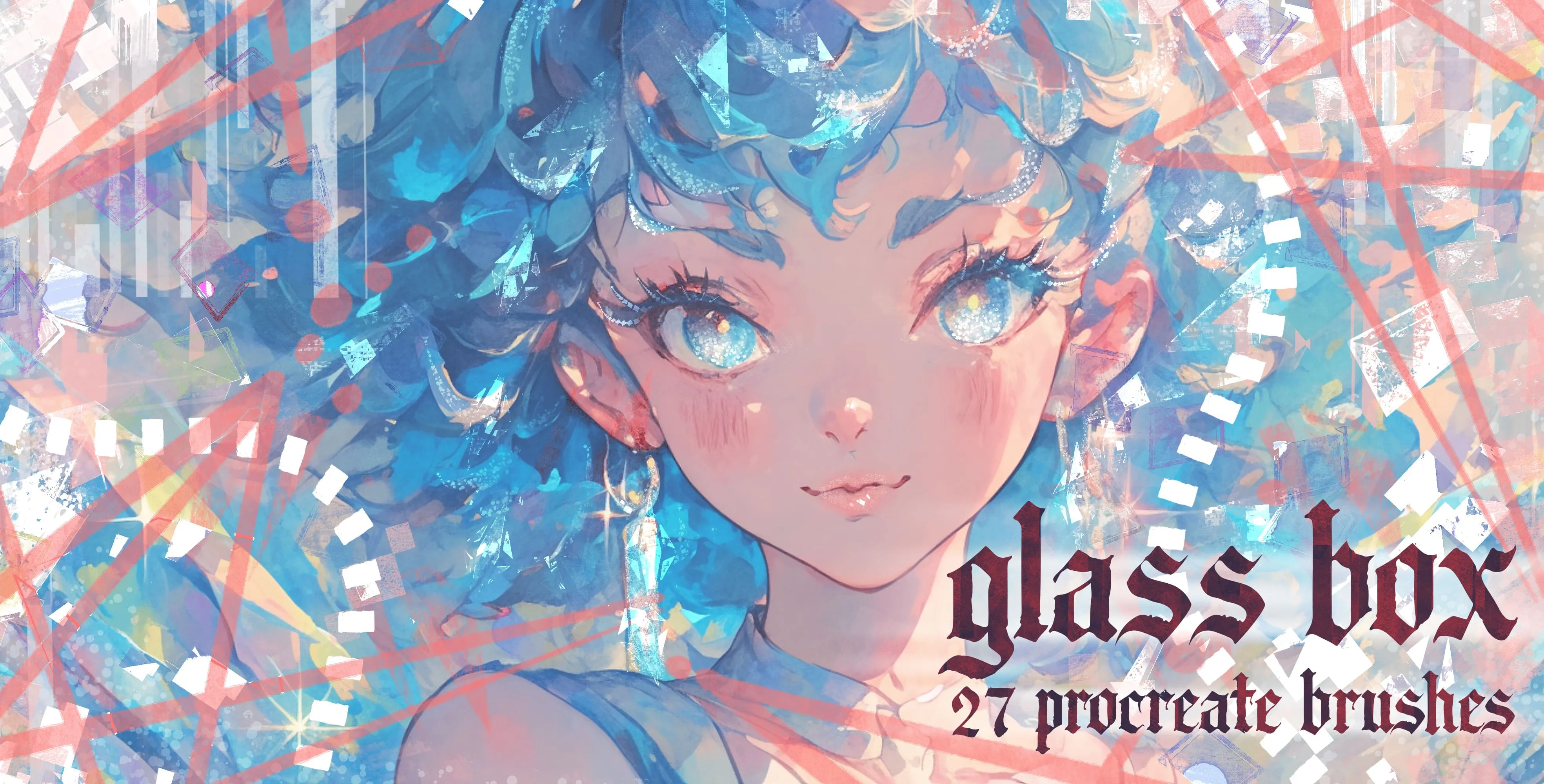 Glass Box Procreate brush set — 27 brushes, decoration & effects