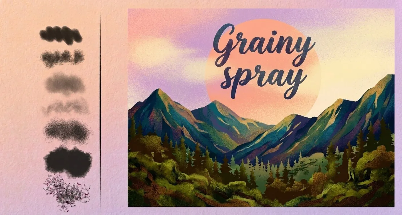 Grain Spray Procreate brush set cover
