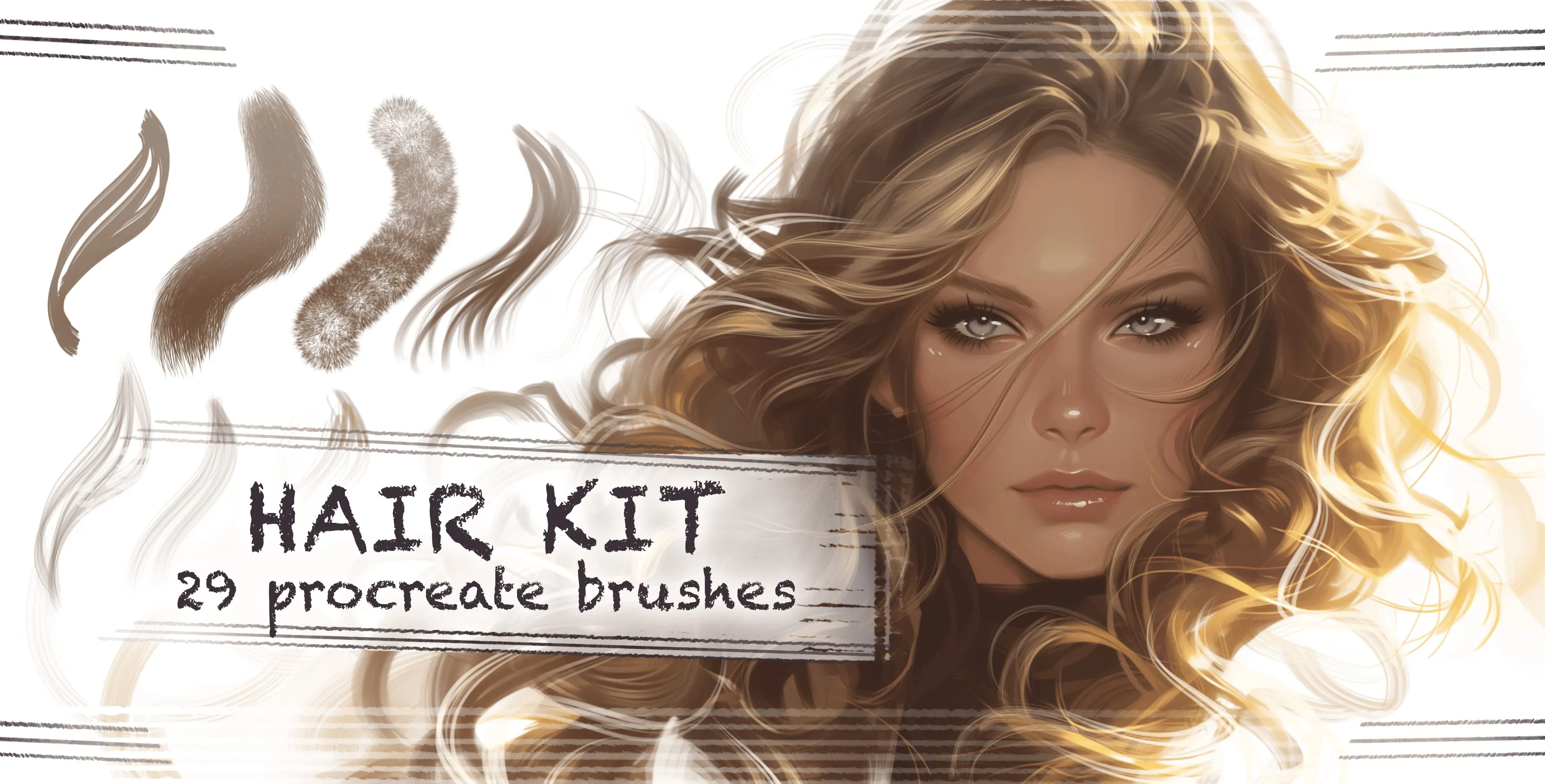 Hair Kit Procreate brush set cover