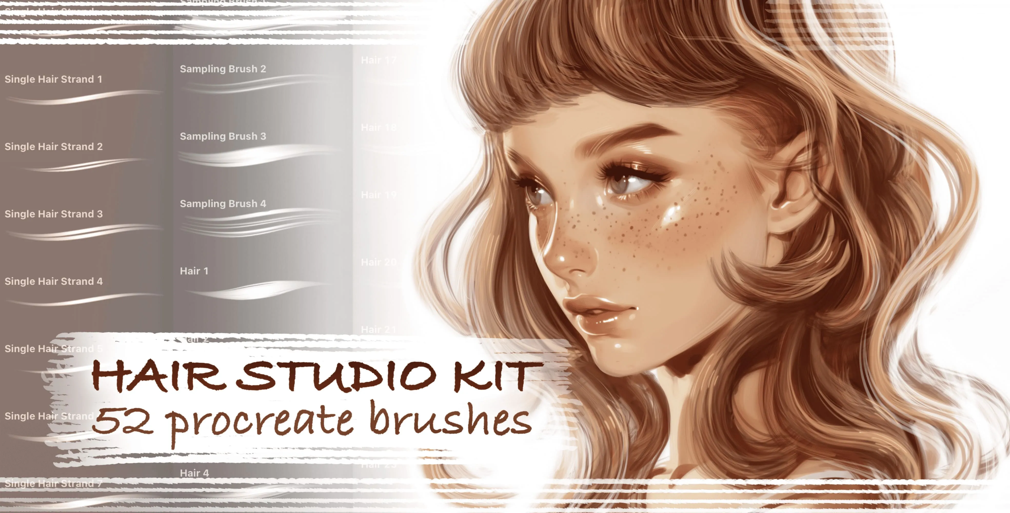 Hair Studio Kit Procreate brush set cover