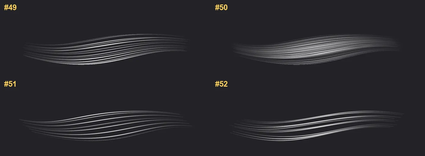 Hair Studio Kit Procreate brushes overview sheet 4