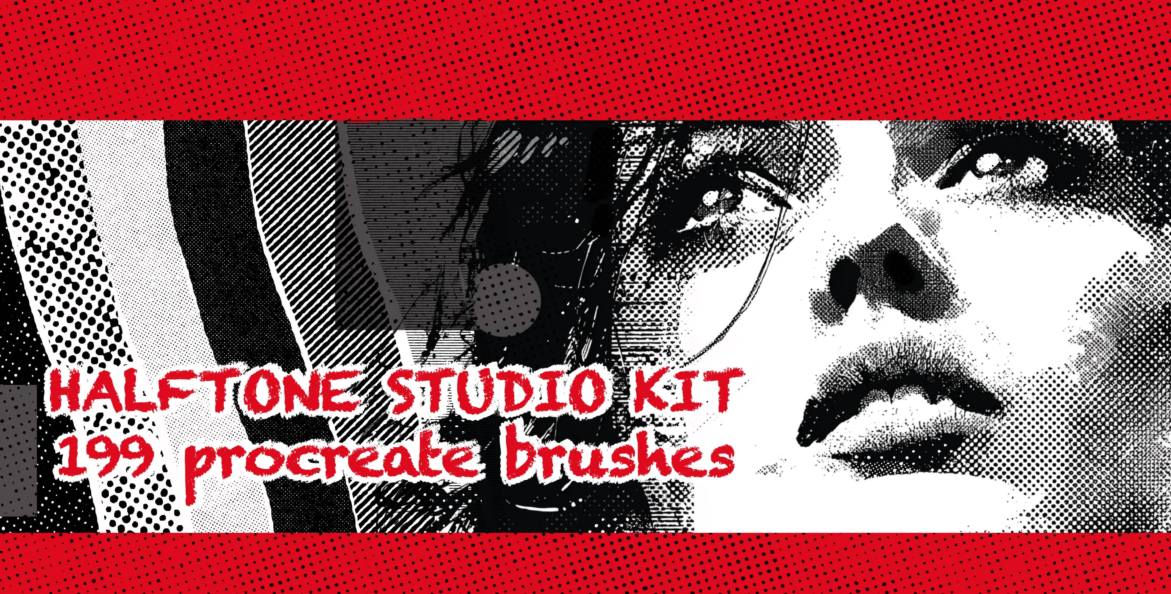 Halftone Studio Kit Procreate brush set cover