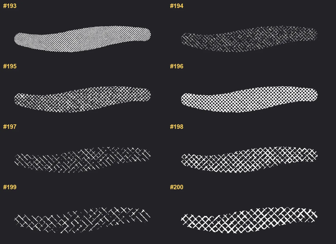 Halftone Studio Kit Procreate brushes overview sheet 13