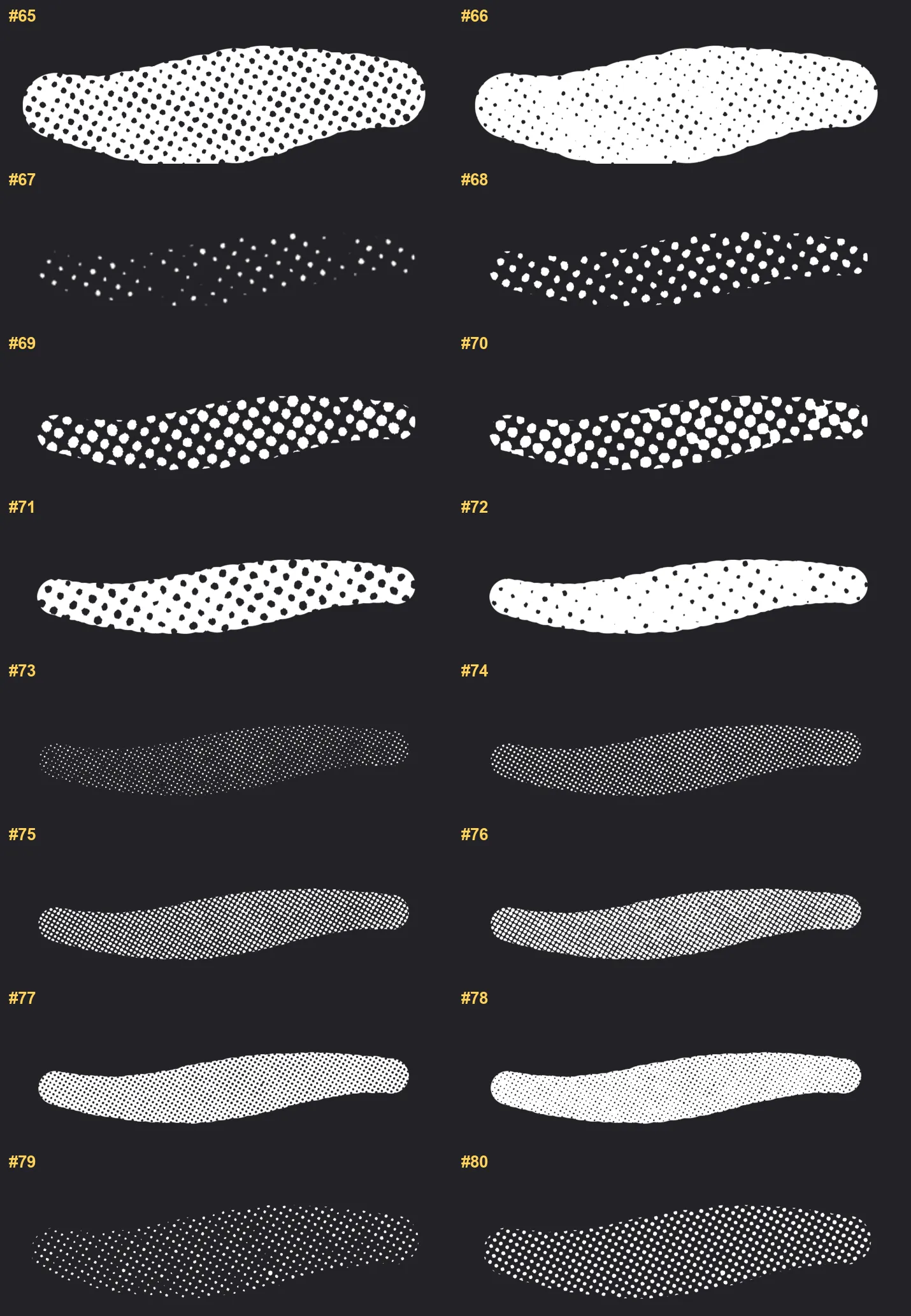 Halftone Studio Kit Procreate brushes overview sheet 5