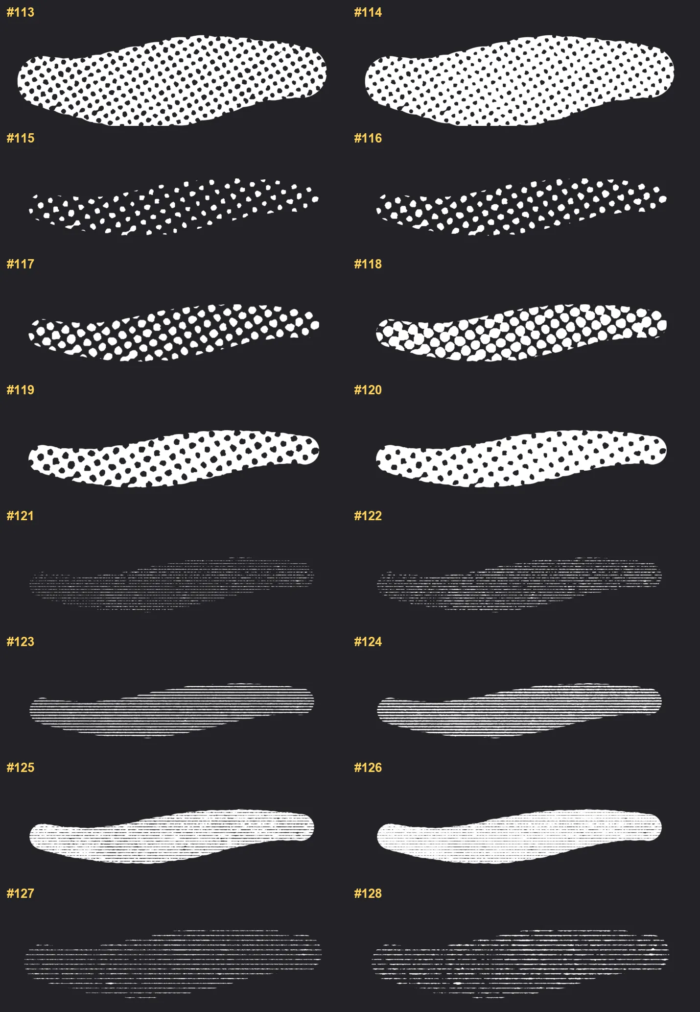 Halftone Studio Kit Procreate brushes overview sheet 8