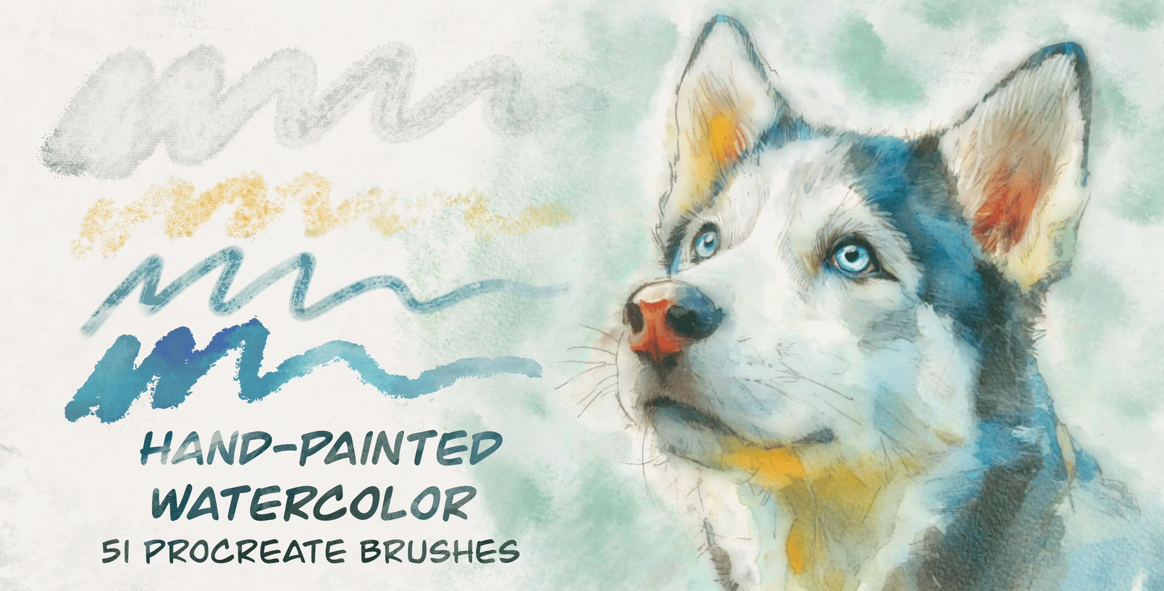Hand Painted Watercolor Procreate brush set — 23 brushes, watercolor & gouache
