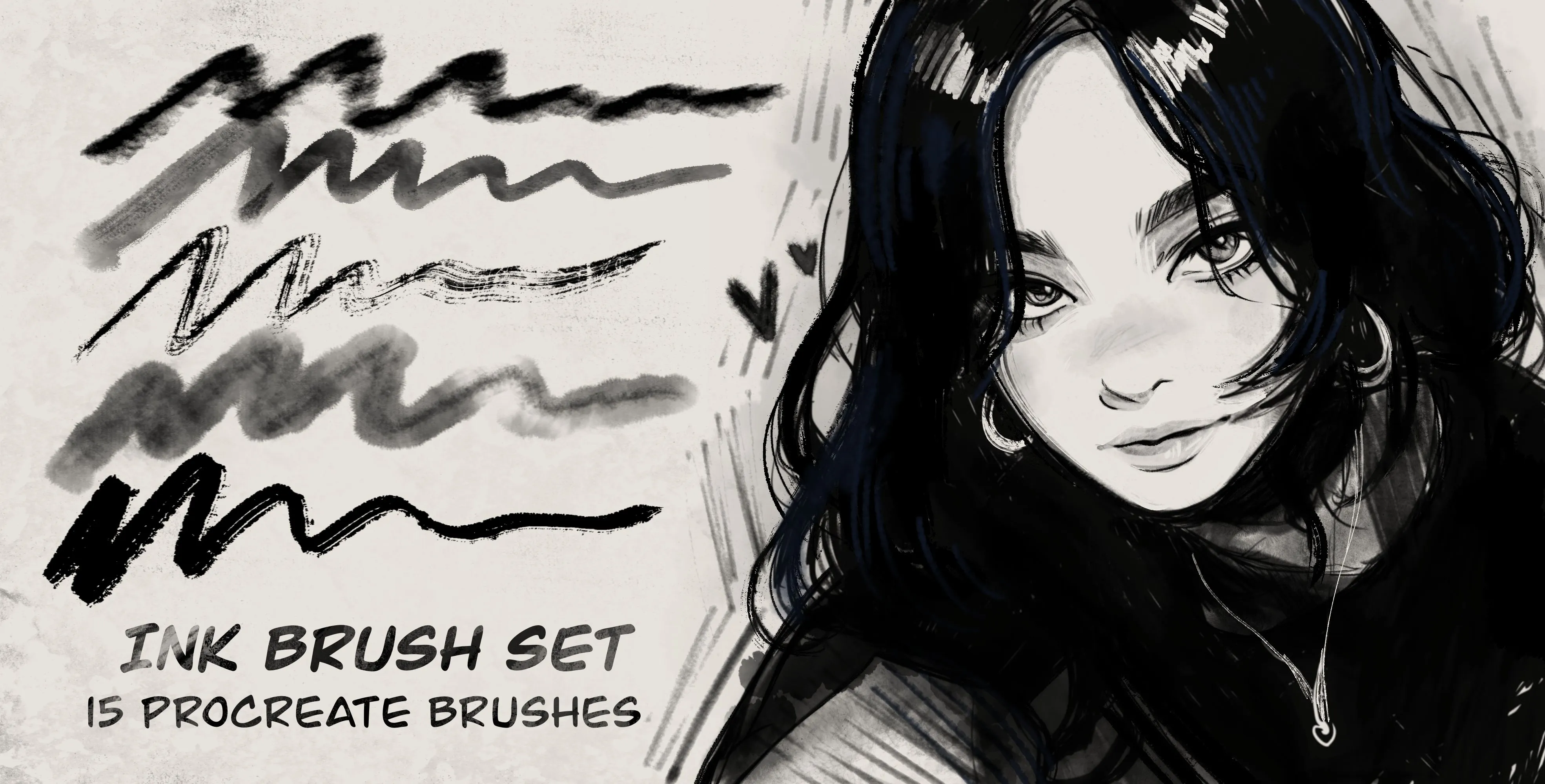 Ink Procreate brush set — 37 brushes, inking & tattoo