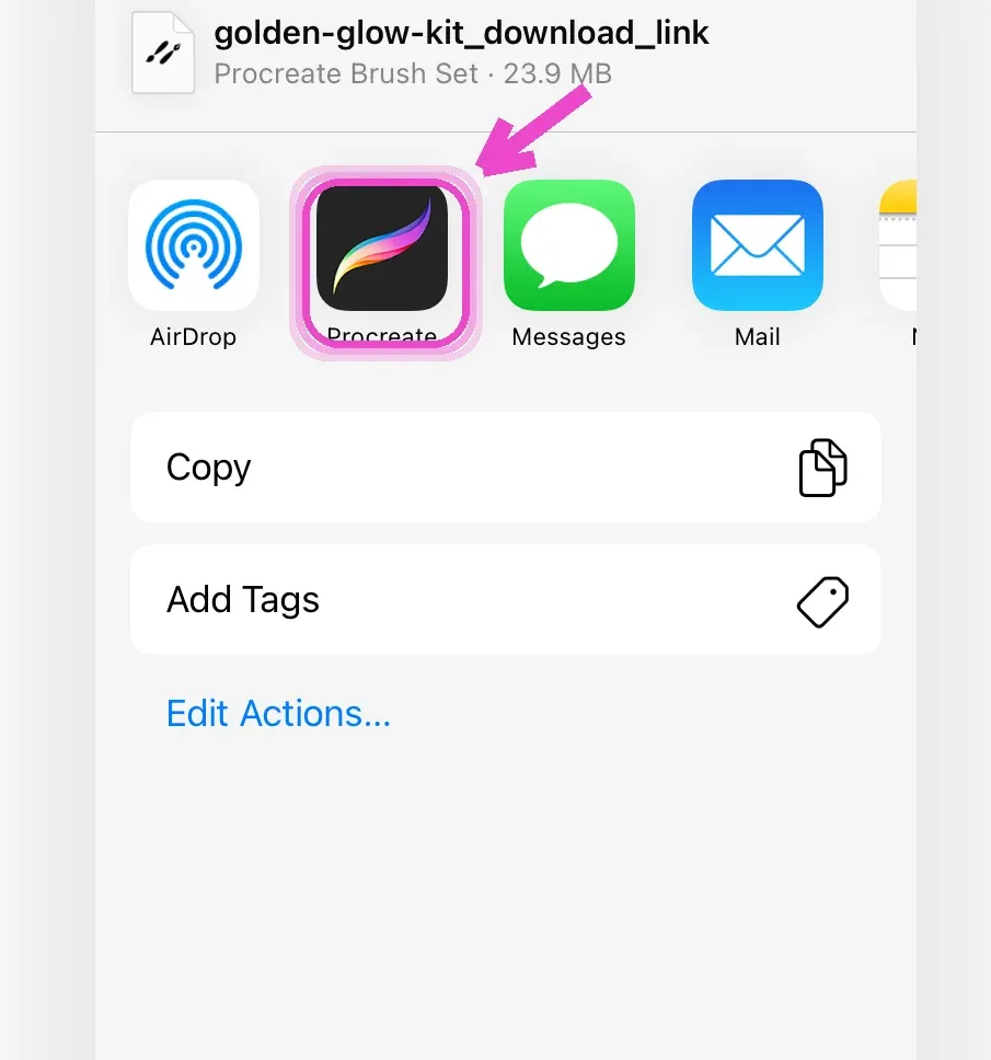 Send it to Procreate — how to install Procreate brushes on iPad