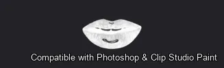 Luscious Lips brush 1 of 52 — Photoshop & Clip Studio Paint .abr preview
