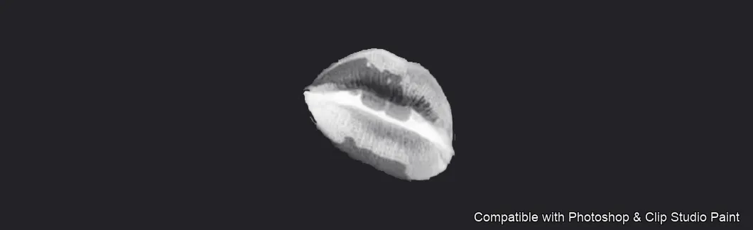 Luscious Lips brush 5 of 52 — Photoshop & Clip Studio Paint .abr preview