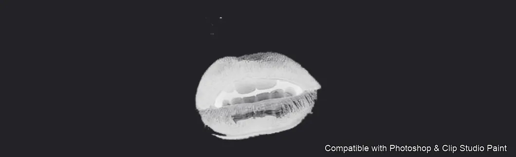 Luscious Lips brush 7 of 52 — Photoshop & Clip Studio Paint .abr preview