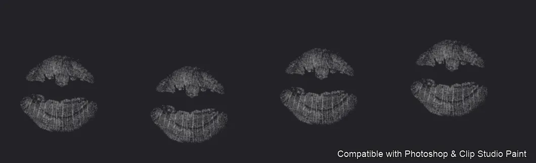 Luscious Lips brush 20 of 52 — Photoshop & Clip Studio Paint .abr preview